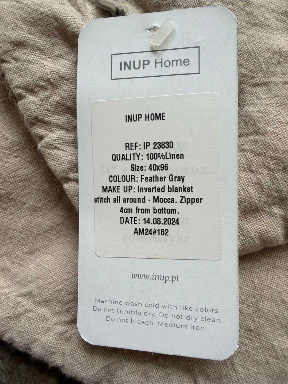 100% Linen Natural Beige 15”x35”Double Boudoir Pillow Cover - Neutral Bedding